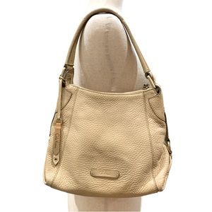 COLE HAAN Pebble Leather Shoulder Bag in Cream/Beige